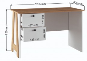 Компьютерный стол Теодора белый / крафт золотой в Игриме - igrim.ok-mebel.com | фото 3