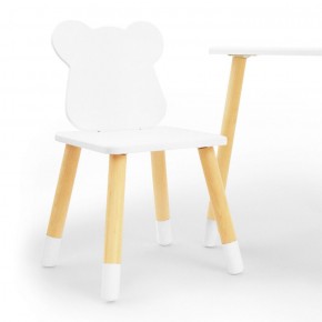 Комплект детской мебели стол и два стула Мишутка (Белый/Белый/Береза) в Игриме - igrim.ok-mebel.com | фото