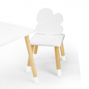 Комплект детской мебели стол и два стула Облачко (Белый/Белый/Береза) в Игриме - igrim.ok-mebel.com | фото