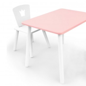 Комплект детской мебели стол и стул Корона (Розовый/Белый/Белый) в Игриме - igrim.ok-mebel.com | фото