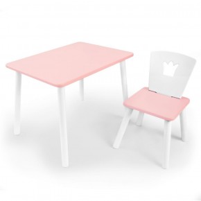 Комплект детской мебели стол и стул Корона (Розовый/Розовый/Белый) в Игриме - igrim.ok-mebel.com | фото