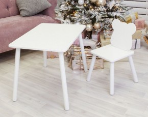 Комплект детской мебели стол и стул Мишутка (Белый/Белый/Белый) в Игриме - igrim.ok-mebel.com | фото