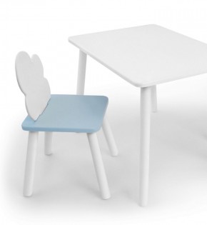 Комплект детской мебели стол и стул Облачко (Белый/Голубой/Белый) в Игриме - igrim.ok-mebel.com | фото