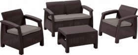 Комплект мебели Корфу сет (Corfu set) коричневый - серо-бежевый * в Игриме - igrim.ok-mebel.com | фото