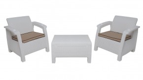 Комплект на балкон Yalta Premium Balcony Set (Ялта) белый (+подушки под спину) в Игриме - igrim.ok-mebel.com | фото