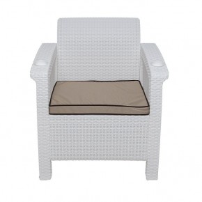 Комплект на балкон Yalta Premium Balcony Set (Ялта) белый (+подушки под спину) в Игриме - igrim.ok-mebel.com | фото 5