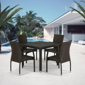 Комплект плетеной мебели T257A/YC379A-W53 Brown (4+1) + подушки на стульях в Игриме - igrim.ok-mebel.com | фото