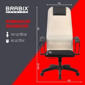 Кресло BRABIX PREMIUM "Ultimate EX-800" пластик, плотная двойная сетка Х2, черное/бежевое, 532916 в Игриме - igrim.ok-mebel.com | фото 6