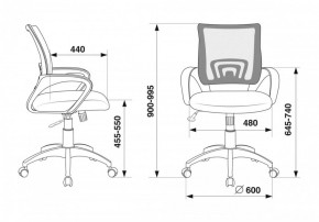 Кресло Бюрократ CH-695N/DG/TW-11 серый TW-04 черный TW-11 в Игриме - igrim.ok-mebel.com | фото 4