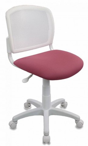 Кресло детское Бюрократ CH-W296NX/26-31 белый TW-15 розовый 26-31 в Игриме - igrim.ok-mebel.com | фото