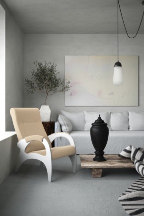 Кресло для отдыха Римини 19-Т-П (ткань/белые) ПЕСОК в Игриме - igrim.ok-mebel.com | фото