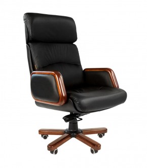 Кресло для руководителя CHAIRMAN 417 (Натуральная кожа) Черное в Игриме - igrim.ok-mebel.com | фото