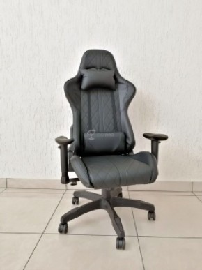 Кресло геймерское Barneo K-52 (черная экокожа черные вставки) в Игриме - igrim.ok-mebel.com | фото