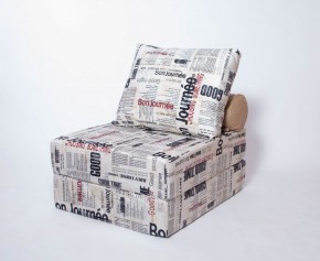 Кресло-кровать-пуф бескаркасное Прайм (Газета) в Игриме - igrim.ok-mebel.com | фото
