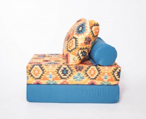 Кресло-кровать-пуф бескаркасное Прайм (мехико желтый-морская волна) в Игриме - igrim.ok-mebel.com | фото 2