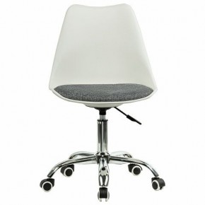 Кресло стул BRABIX "Eames MG-310 CH", хром, пластик белый, ткань серая, 532924 в Игриме - igrim.ok-mebel.com | фото