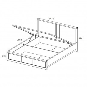 Кровать 140  c подъемником, MAGELLAN, цвет Сосна винтаж в Игриме - igrim.ok-mebel.com | фото 2