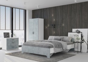 Кровать 1,6 VICTOR + основание (Белый-Бетон) в Игриме - igrim.ok-mebel.com | фото 4