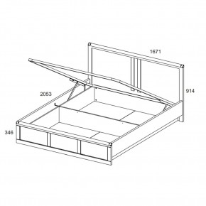 Кровать 160  c подъемником, MAGELLAN, цвет Сосна винтаж в Игриме - igrim.ok-mebel.com | фото 2