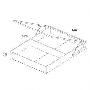 Кровать 160 с подъемником OSKAR , цвет дуб Санремо в Игриме - igrim.ok-mebel.com | фото 4