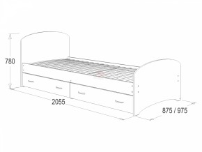 Кровать-6 одинарная с 2-мя ящиками (800*2000) в Игриме - igrim.ok-mebel.com | фото 2