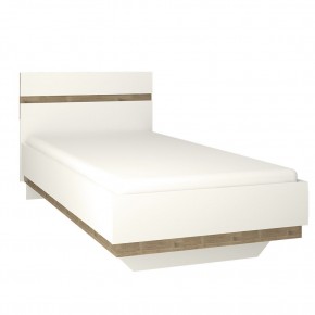 Кровать 90/TYP 90, LINATE ,цвет белый/сонома трюфель в Игриме - igrim.ok-mebel.com | фото