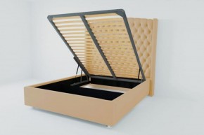 Кровать Берлин ЛЮКС с ПМ 800 (экокожа бежевая) в Игриме - igrim.ok-mebel.com | фото 2