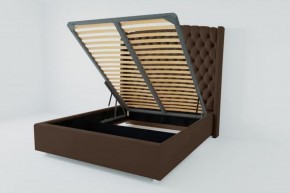 Кровать Берлин ЛЮКС с ПМ 800 (экокожа коричневая) в Игриме - igrim.ok-mebel.com | фото