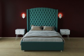 Кровать Берлин ЛЮКС с ПМ 900 (велюр бирюзовый) в Игриме - igrim.ok-mebel.com | фото 2