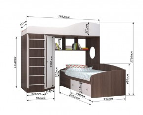 Кровать-чердак Кадет 2 с металлической лестницей в Игриме - igrim.ok-mebel.com | фото 2