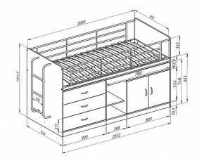 Кровать-чердак "Дюймовочка-6" Белый в Игриме - igrim.ok-mebel.com | фото 2