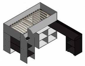 Кровать-чердак "Теремок-2" Дуб молочный в Игриме - igrim.ok-mebel.com | фото 2