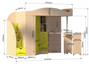 Кровать-чердак Юниор 4 (800*1900) в Игриме - igrim.ok-mebel.com | фото 3