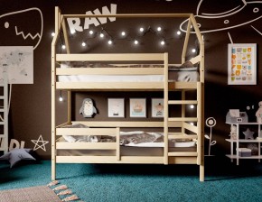 Кровать-домик двухъярусная 80*160 без покраски в Игриме - igrim.ok-mebel.com | фото 2