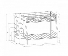 Кровать двухъярусная "Толедо-1" Серый/Дуб молочный в Игриме - igrim.ok-mebel.com | фото 2