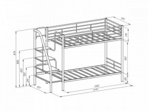 Кровать двухъярусная "Толедо" Черный/Дуб молочный в Игриме - igrim.ok-mebel.com | фото 2