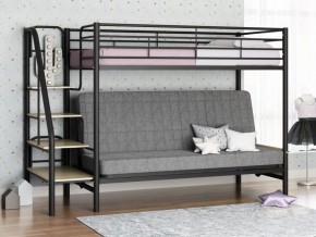 Кровать двухъярусная с диваном "Мадлен-3" (Черный/Серый) в Игриме - igrim.ok-mebel.com | фото