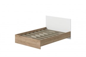 Кровать Эконом 1200 (Дуб крафт золотой/Белый текстурный) в Игриме - igrim.ok-mebel.com | фото