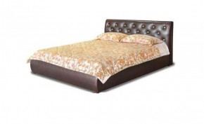 Кровать Флоренция 1400 в к/з "Классик 307 коричневый" (серия Норма) + основание + опоры в Игриме - igrim.ok-mebel.com | фото