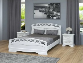 ГРАЦИЯ-1 Кровать из массива 1400 (Белый античный) в Игриме - igrim.ok-mebel.com | фото