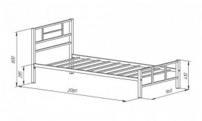 Кровать металлическая "Кадис 900х1900" Слоновая кость в Игриме - igrim.ok-mebel.com | фото 2