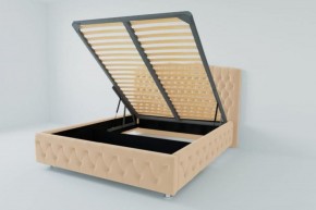 Кровать Нягань с ПМ 800 (экокожа бежевая) в Игриме - igrim.ok-mebel.com | фото