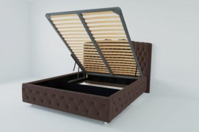 Кровать Нягань с ПМ 800 (экокожа коричневая) в Игриме - igrim.ok-mebel.com | фото