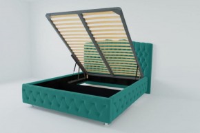 Кровать Нягань с ПМ 800 (велюр бирюзовый) в Игриме - igrim.ok-mebel.com | фото