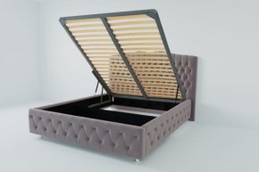 Кровать Нягань с ПМ 800 (велюр темно-серый) в Игриме - igrim.ok-mebel.com | фото
