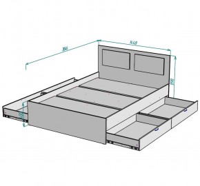 Кровать Ольга L35 (1400) 4 ящика в Игриме - igrim.ok-mebel.com | фото 2