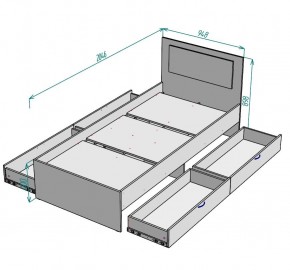 Кровать Ольга L38 (900) 4 ящика в Игриме - igrim.ok-mebel.com | фото 2