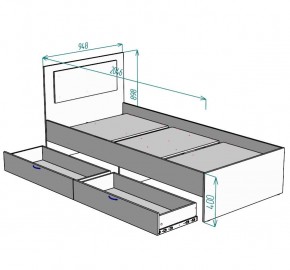 Кровать Ольга L48 (900) 2 ящика в Игриме - igrim.ok-mebel.com | фото 2