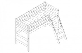 Кровать полувысокая с наклонной лестницей Соня (Вариант 6) в Игриме - igrim.ok-mebel.com | фото 3