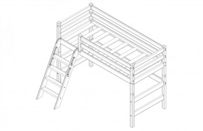 Кровать полувысокая с наклонной лестницей Соня (Вариант 6) в Игриме - igrim.ok-mebel.com | фото 4